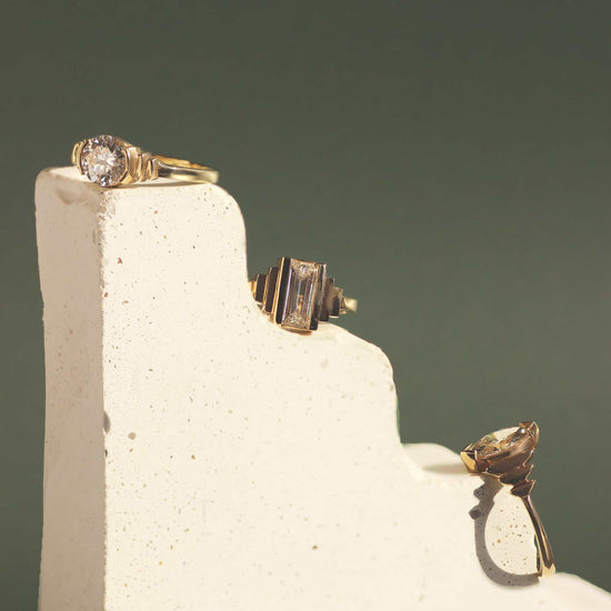 Step Ring / Lab Round Diamond 1.10ct