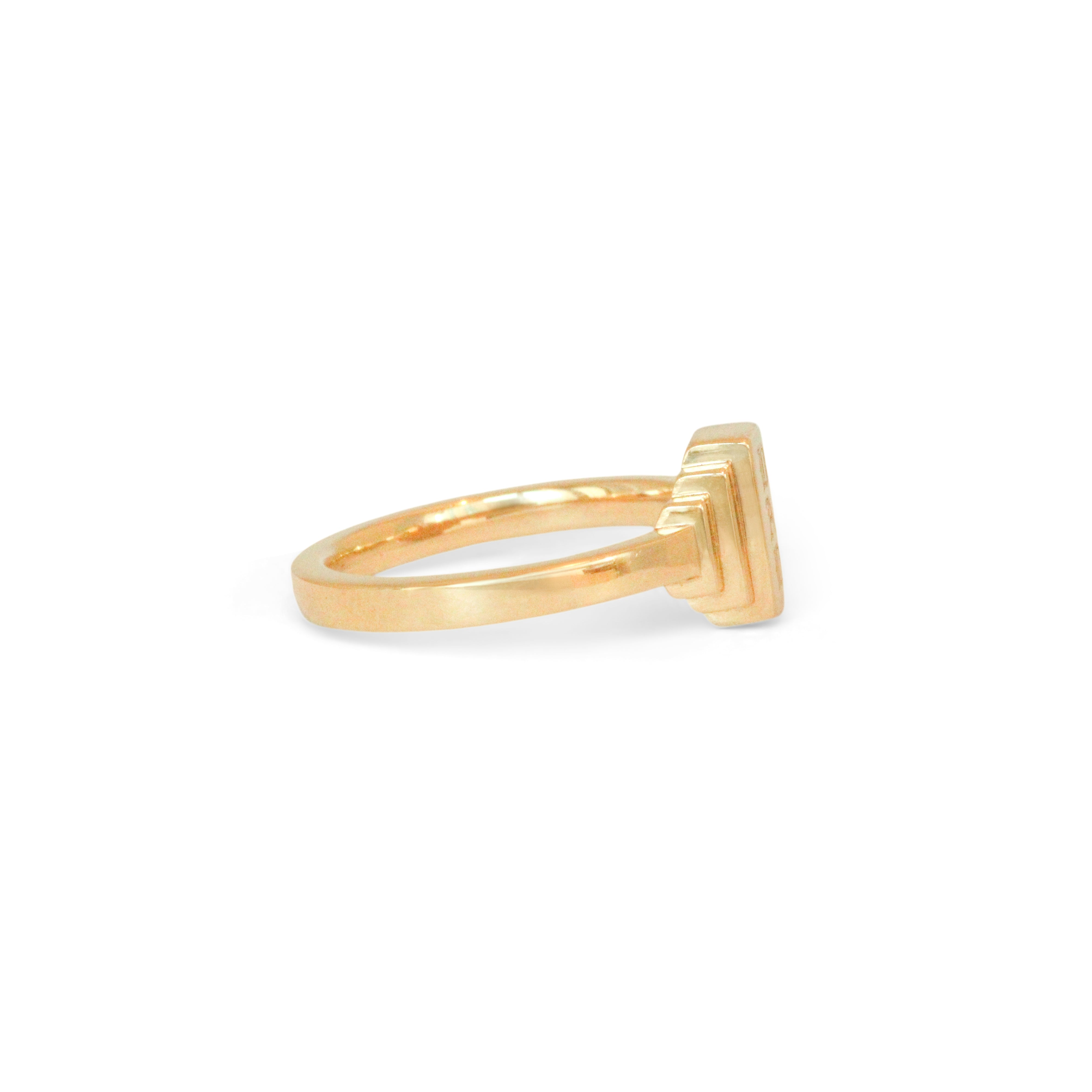 Side view of Step Signet Ring / Rectangle by Goldpoint Jewelry