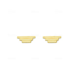Front view of a set of Step Pyramid Earring pieces by Goldpoint Jewelry
