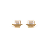 Step Pyramid Earring / Lab Baguette Diamond by Goldpoint