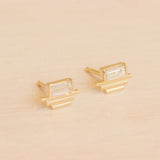 Step Pyramid Earring / Lab Baguette Diamond by Goldpoint