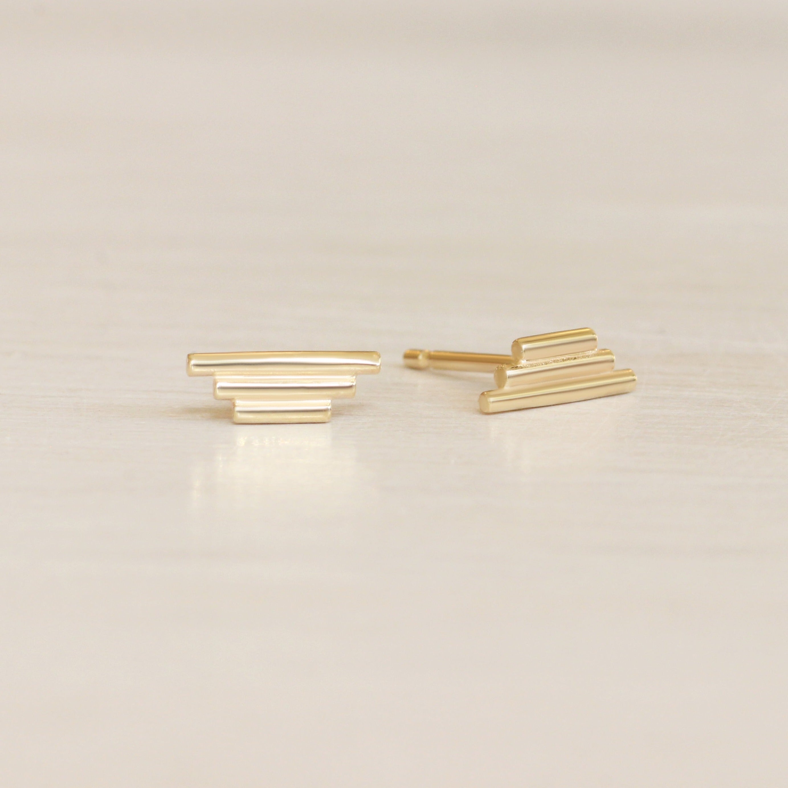 Step Pyramid Earring by Goldpoint
