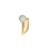 Step Wing Earrings / Round Mother of Pearl Inlay by Goldpoint