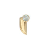 Step Wing Earrings / Round Mother of Pearl Inlay by Goldpoint
