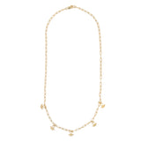 Step Pyramid Charm Necklace / Paperclip Chain