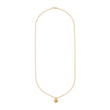 Front view of Step Frame Round Necklace / Curb Chain by Goldpoint Jewelry