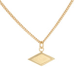 Front view of Step Frame Diamond Necklace / Curb Chain by Goldpoint Jewelry