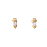 Step Earring / Lab Pear Diamond by Goldpoint
