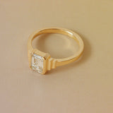 Lifestyle angled view of Kent Ring Emerald Cut Natural Diamond 1.1ct by Goldpoint