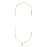 Step Frame Square Necklace / Curb Chain