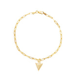 Step Frame Triangle Charm Bracelet / Paperclip Chain