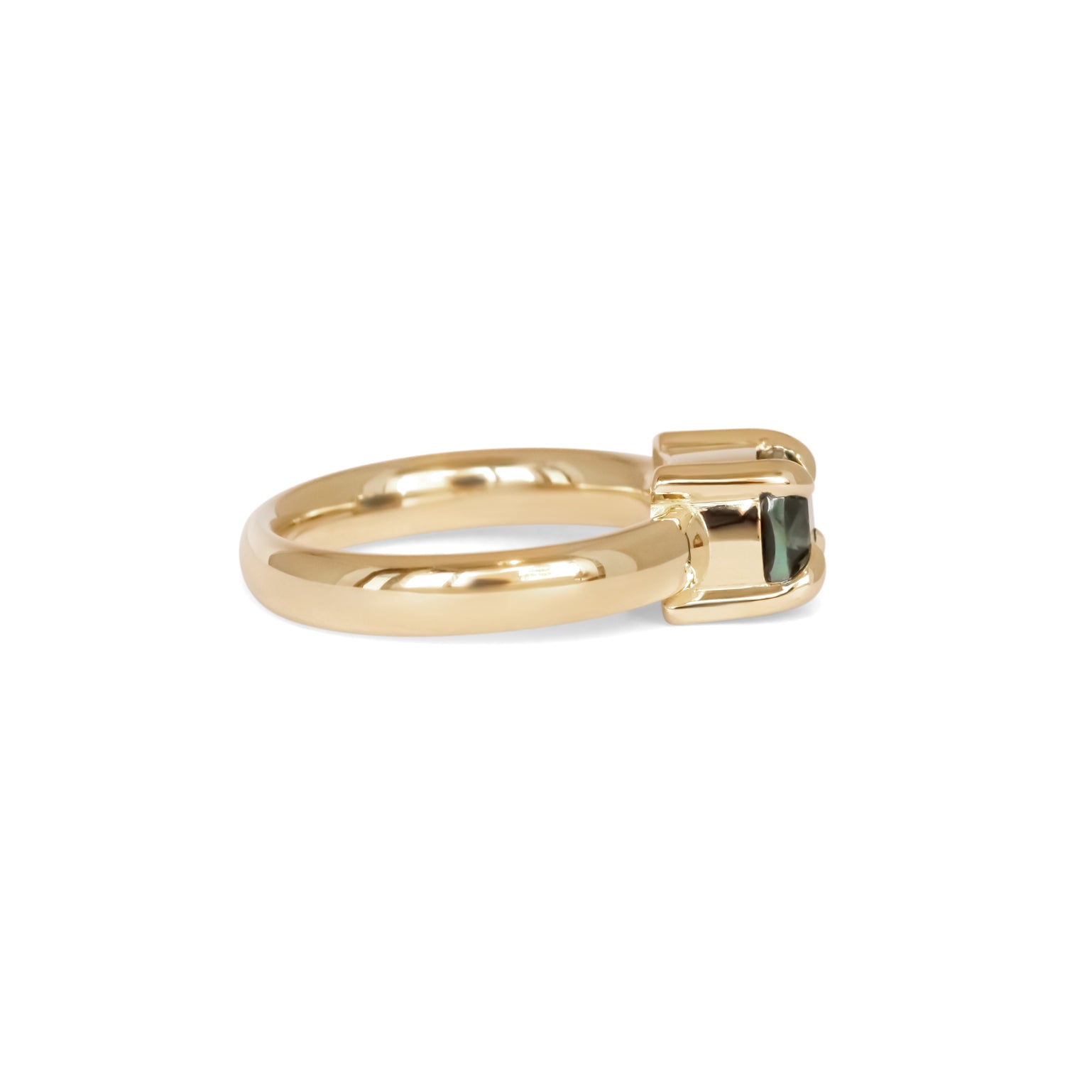 Side view of Sutton Ring Cushion Cut Sapphire 2.03ct by Goldpoint