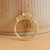 Lifestyle side profile view of Sutton 3 Ring Old Euro Diamond 1.11ct by Goldpoint Jewelry on a ceramic