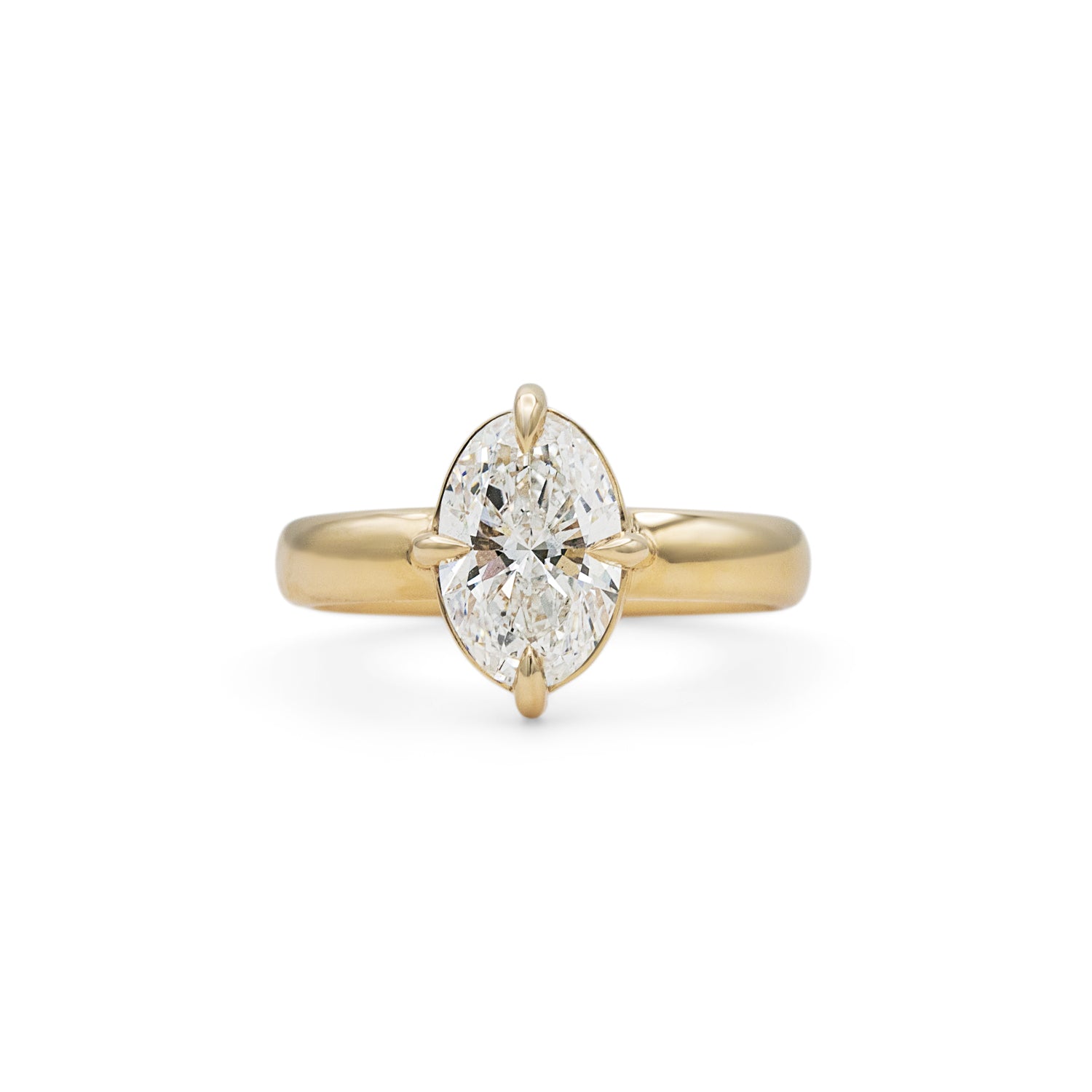Front view of Sutton Ring / Oval Lab Diamond 2.04ct by Goldpoint Jewelry
