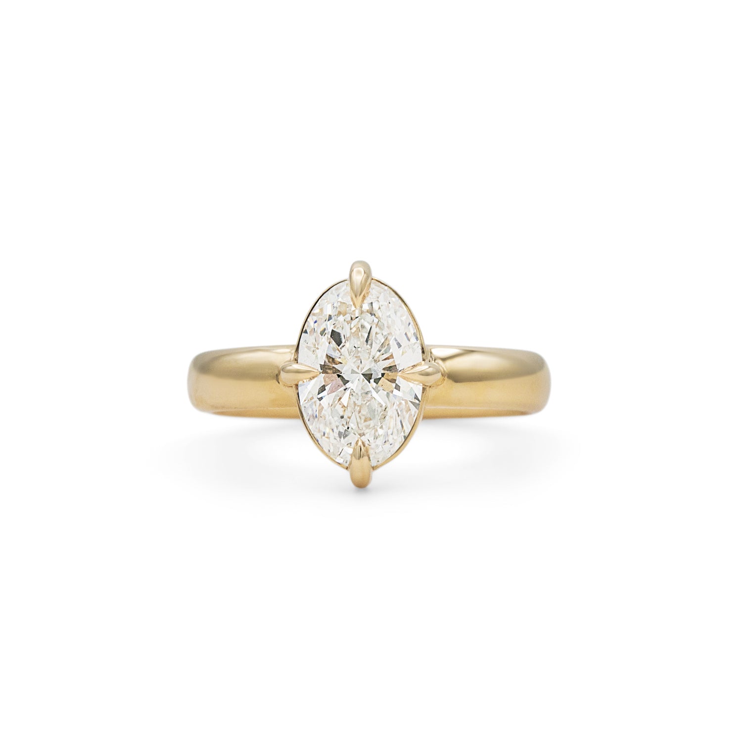 Front view of Sutton Ring / Oval Lab Diamond 2.04ct by Goldpoint Jewelry