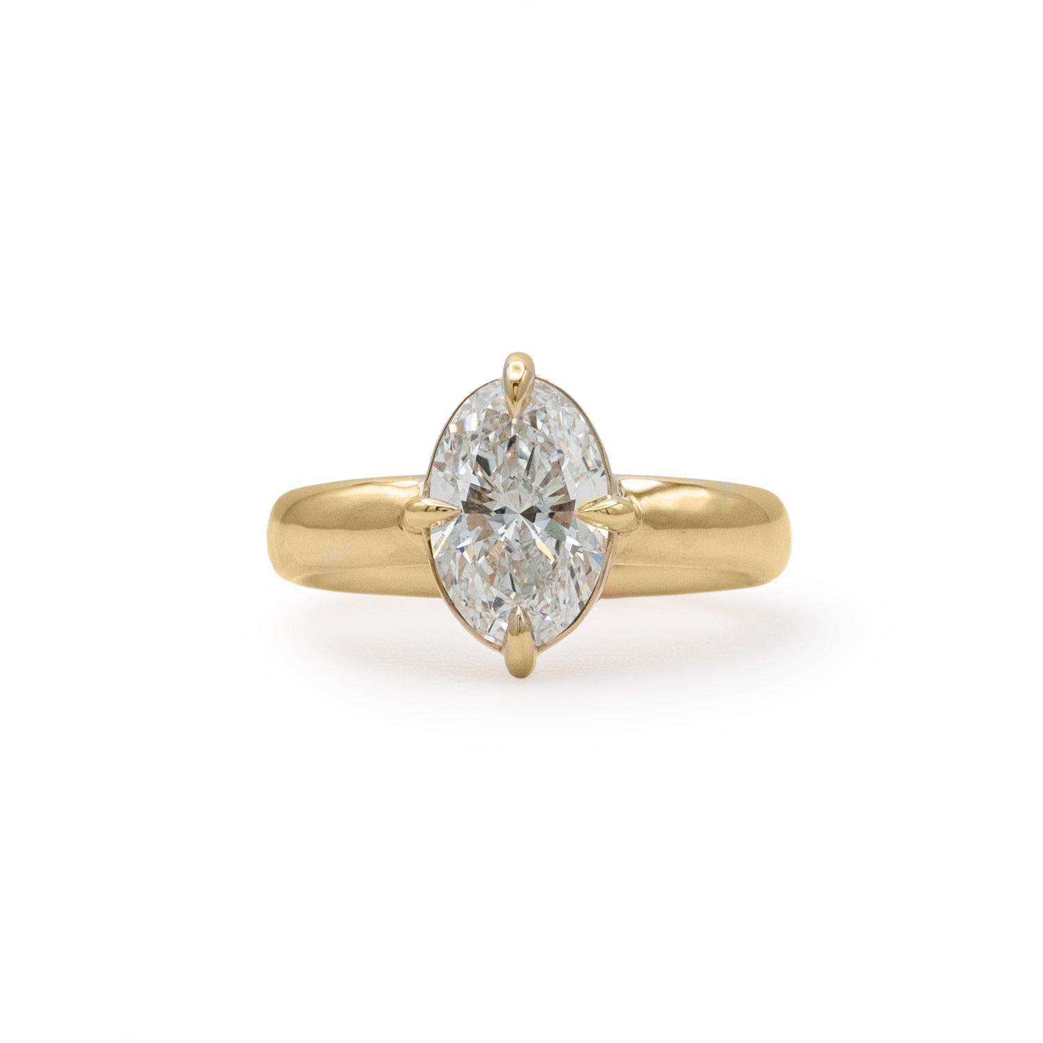 Front view of Sutton Ring / Oval Lab Diamond 2.04ct by Goldpoint Jewelry