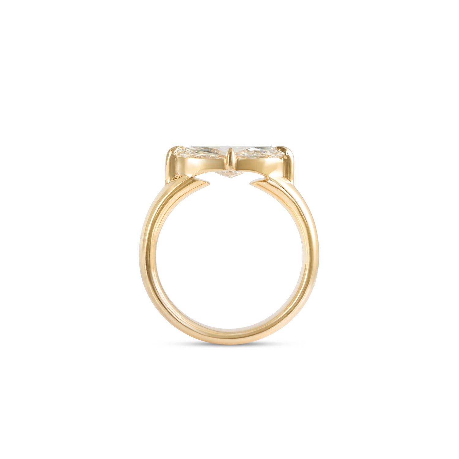 Side profile view of Sutton Ring Marquise Lab Diamond 1.55ct by Goldpoint Jewelry