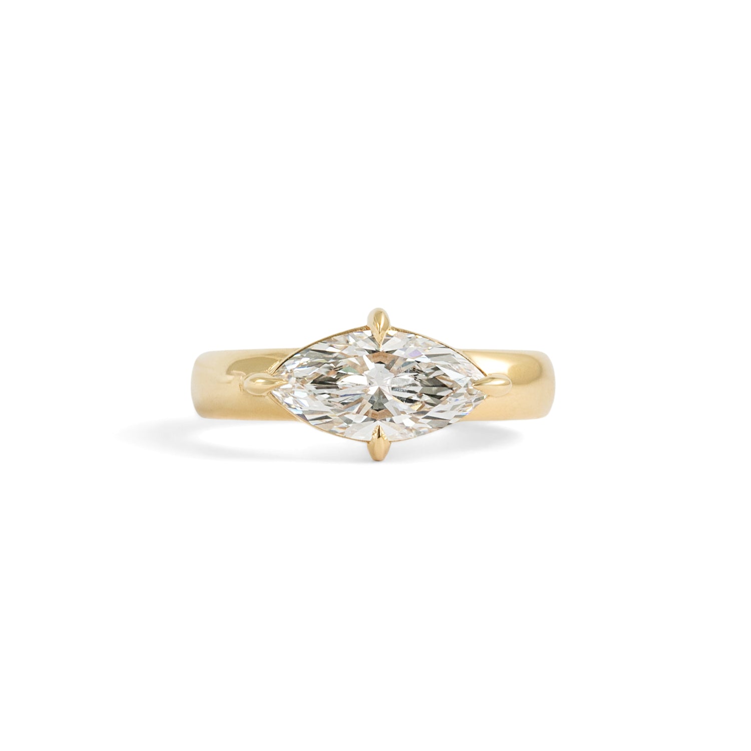 Front view of Sutton Ring Marquise Lab Diamond 1.55ct by Goldpoint Jewelry