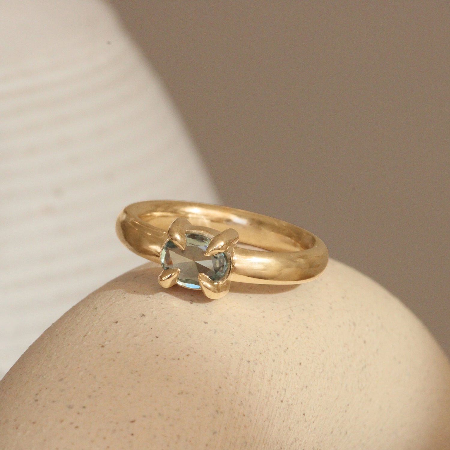 Lifestyle front view of Sutton Ring Oval Sapphire 0.7ct by Goldpoint