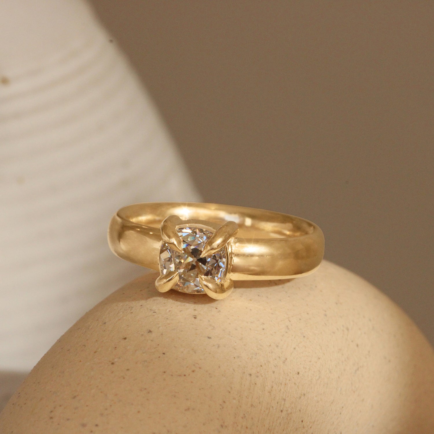 Lifestyle front view of Sutton Ring Old Mine Natural Diamond 1.32ct by Goldpoint