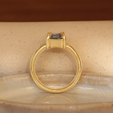 Lifestyle side profile view of Sutton Ring Emerald Cut Sapphire 2.1ct by Goldpoint