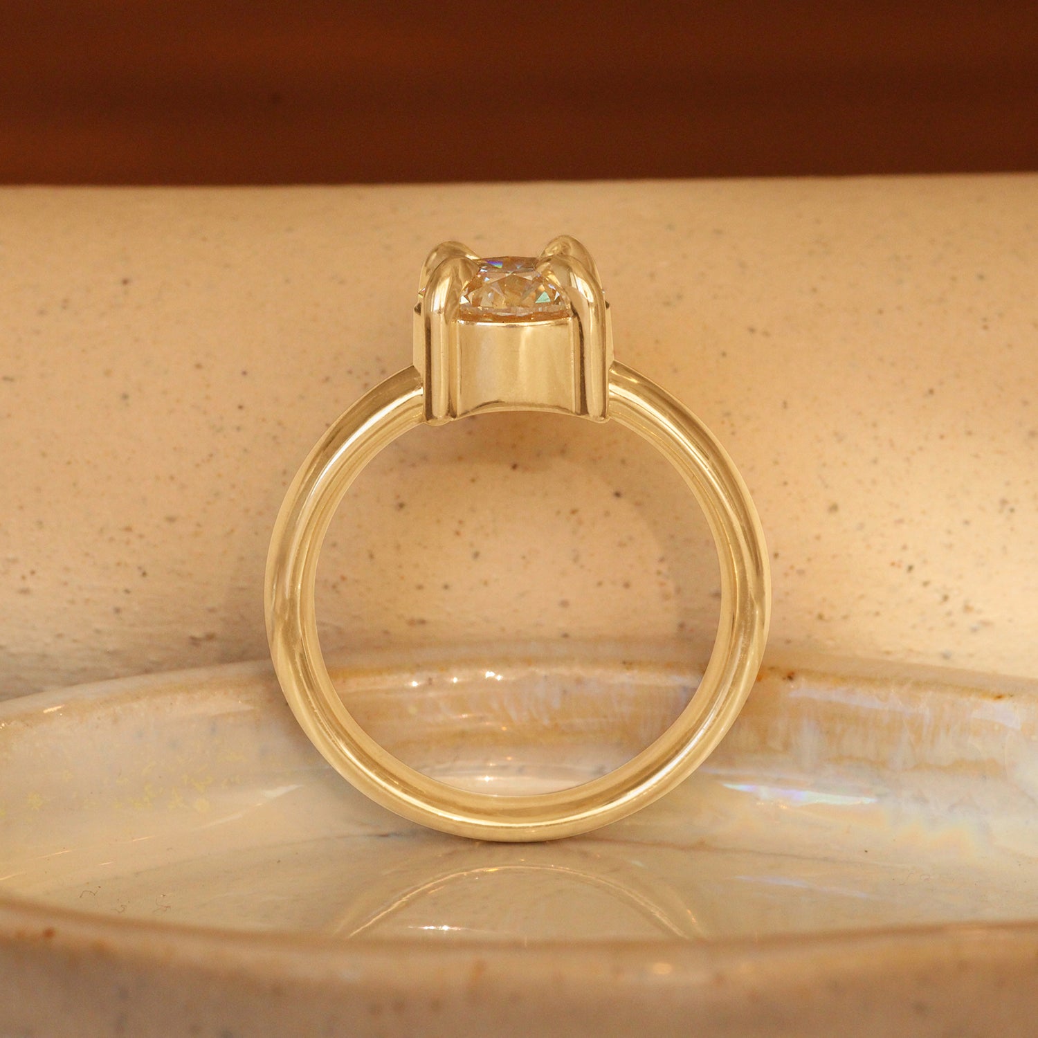 Lifestyle side profile view of Sutton Ring Round Lab Diamond 2.12ct by Goldpoint