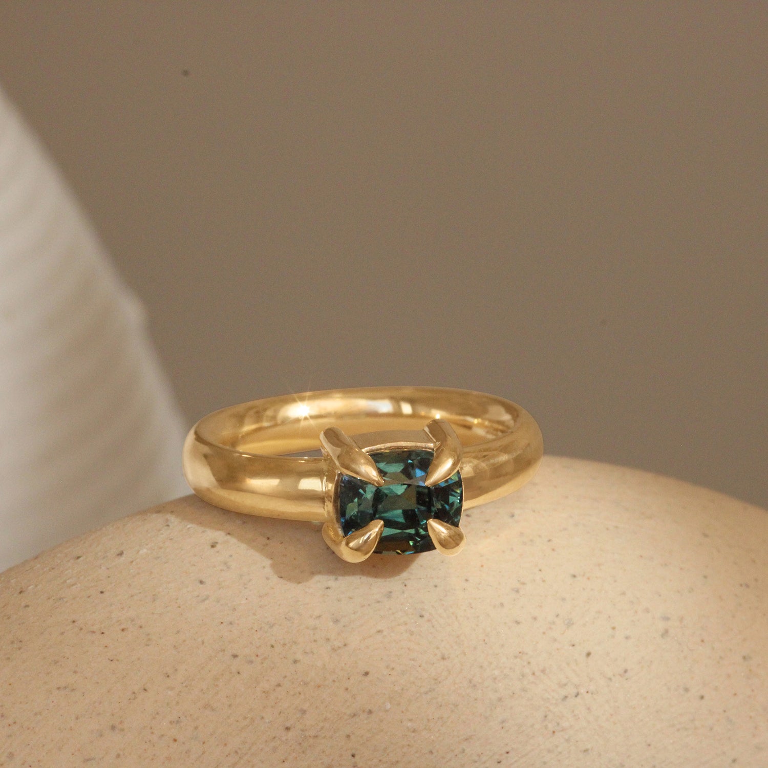 Lifestyle front view of Sutton Ring Cushion Cut Sapphire 2.03ct by Goldpoint