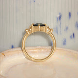 Lifestyle side profile view of Sutton 3 Ring Hex Sapphire 1.74ct by Goldpoint Jewelry