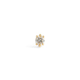 Front view of Talon Earring Single / 4mm Round Lab Diamond by Goldpoint Jewelry