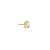 Side view of Talon Earring Single / 4mm Round Lab Diamond by Goldpoint Jewelry