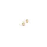 Side view of two pieces of Talon Earring Single / 4mm Round Lab Diamond by Goldpoint Jewelry