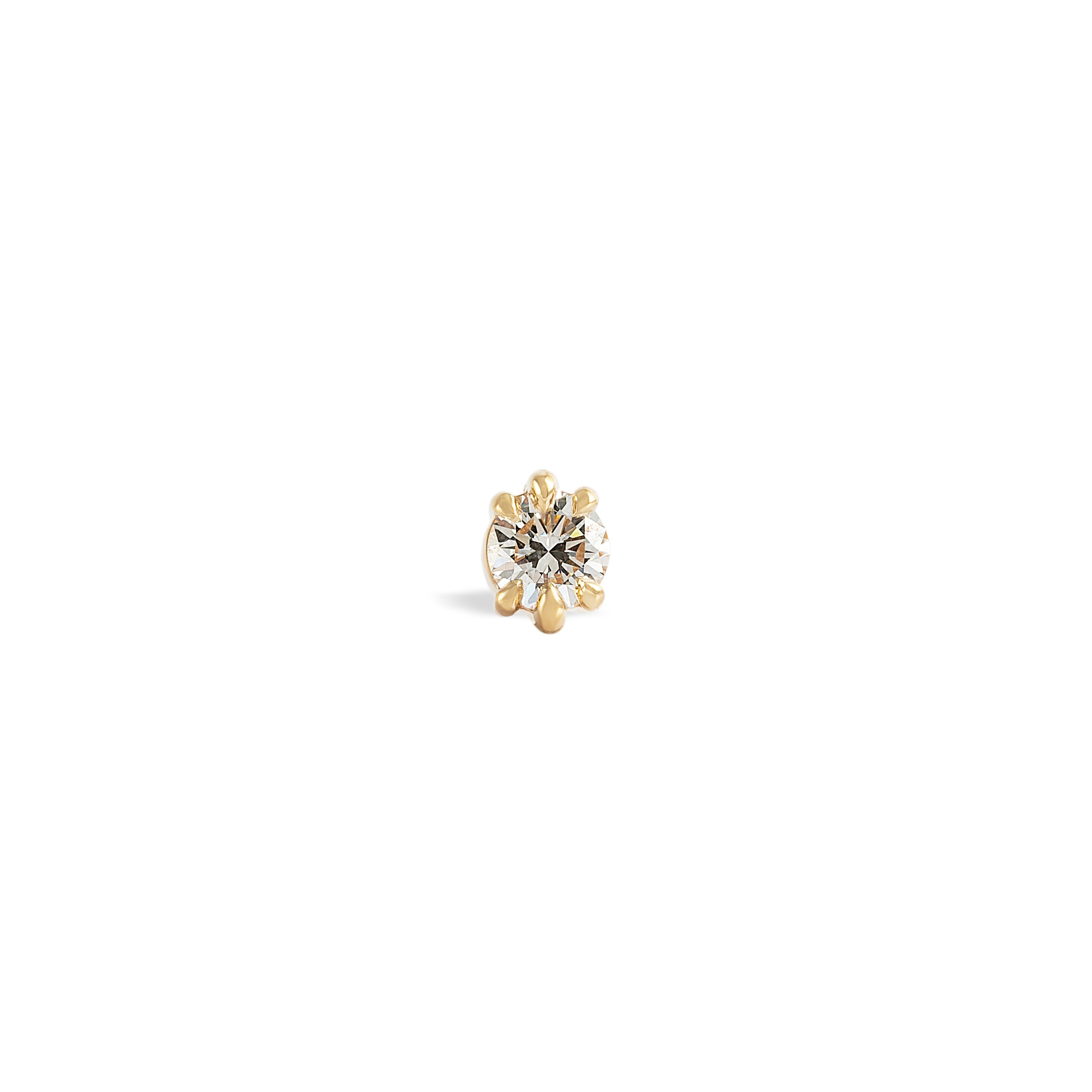 Front view of Talon Earring Single / 5mm Old Lab Grown Diamond by Goldpoint Jewelry
