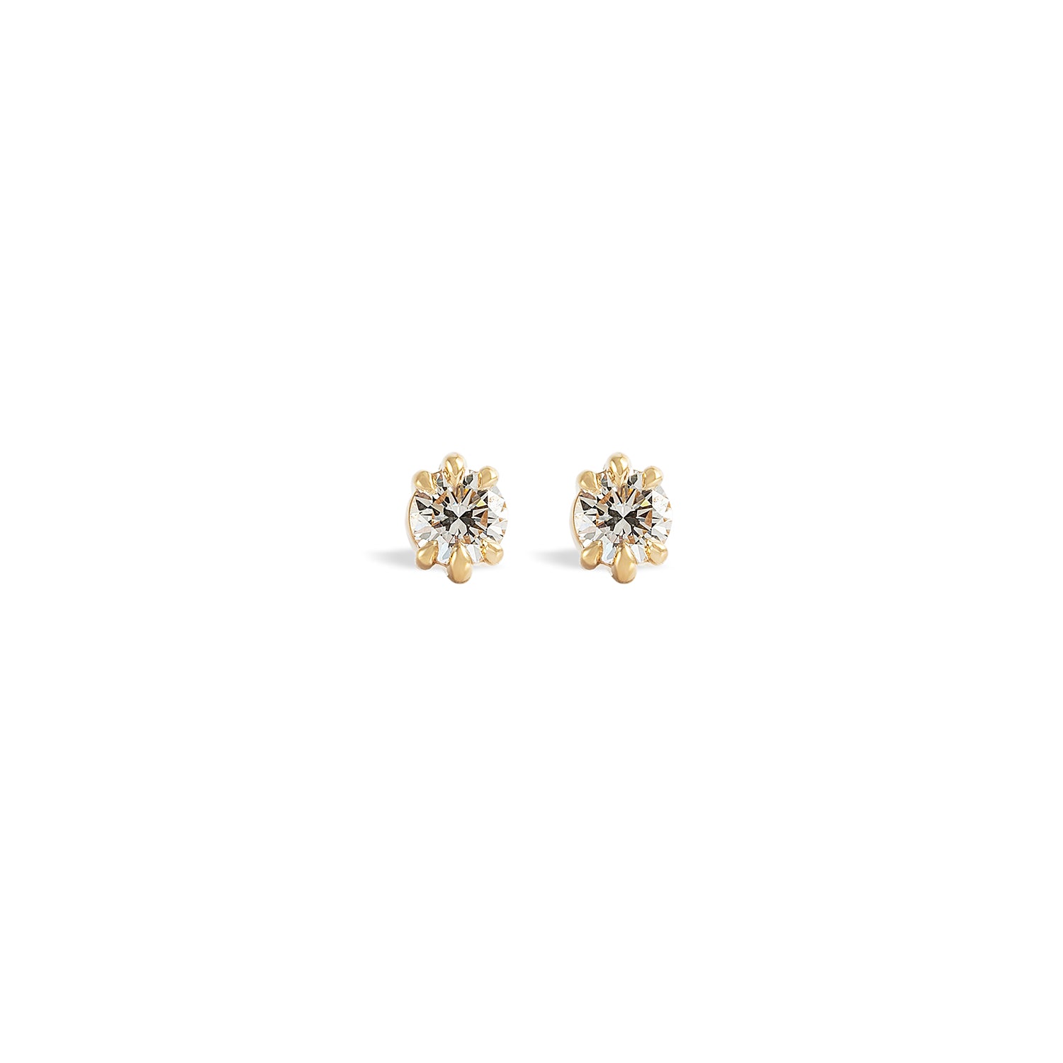 Front view of two pieces of Talon Earring Single / 5mm Old Lab Grown Diamond by Goldpoint Jewelry