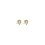 Front view of two pieces of Talon Earring Single / 5mm Old Lab Grown Diamond by Goldpoint Jewelry