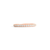 Front view of Dome Band Thick 2mm / Pave Round Lab Diamonds / in 14k Rose Gold by Goldpoint Jewelry