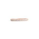 Front view of Dome Band Thick 2mm / Pave Round Natural Diamonds in 18k Rose Gold