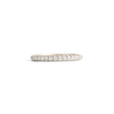 Front view of Dome Band Thick 2mm / Pave Round Natural Diamonds in 18k White Gold