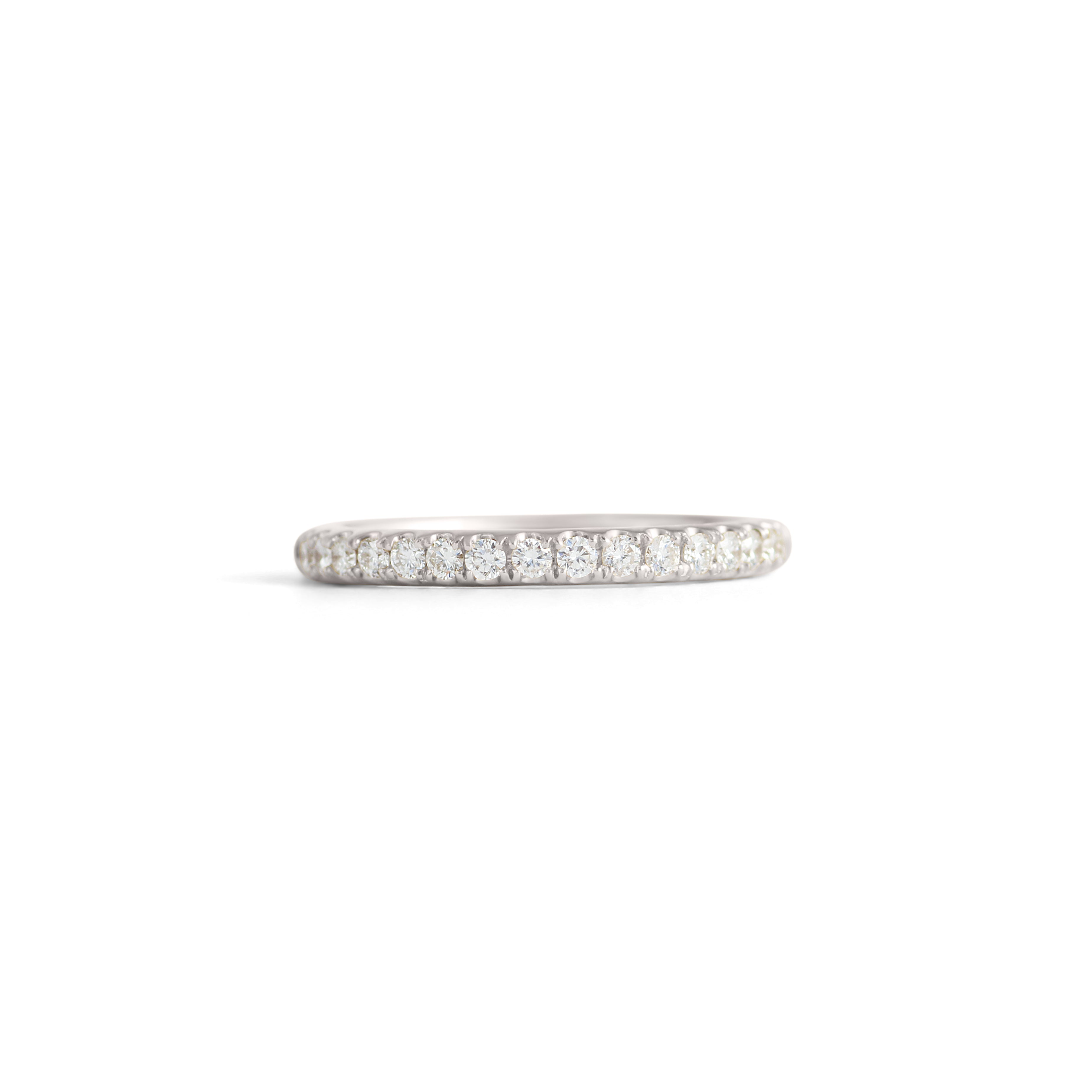 Dome Band Thick 2mm / Pave Round Lab Diamonds / in Platinum