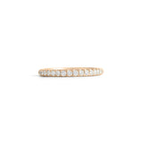 Front view of Dome Band Thick 2mm / Pave Round Lab Diamonds / 14k in Yellow Gold by Goldpoint Jewelry