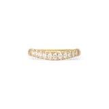 Front view of Ellipse Band Soft Curve Pave / Round Lab Diamonds / in 14k Yellow Gold by Goldpoint Jewelry