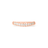Front view of Ellipse Band Soft Curve Pave / Round Lab Diamonds / in 14k Rose Gold by Goldpoint Jewelry
