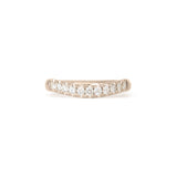 Front view of Ellipse Band Soft Curve Pave / Round Lab Diamonds / in 14k White Gold by Goldpoint Jewelry