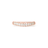 Front view of Ellipse Band Soft Curve Pave / Round Lab Diamonds / in 18k Rose Gold by Goldpoint Jewelry
