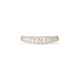 Front view of Ellipse Band Soft Curve Pave / Round Lab Diamonds / in 18k White Gold by Goldpoint Jewelry