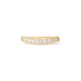 Front view of Ellipse Band Soft Curve Pave / Round Lab Diamonds / in 18k Yellow Gold by Goldpoint Jewelry