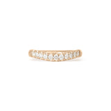 Front view of Ellipse Band Soft Curve Pave / Round Lab Diamonds / in 14k Yellow Gold by Goldpoint Jewelry