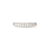 Front view of Ellipse Band Soft Curve Pave / Round Lab Diamonds / in Platinum by Goldpoint Jewelry