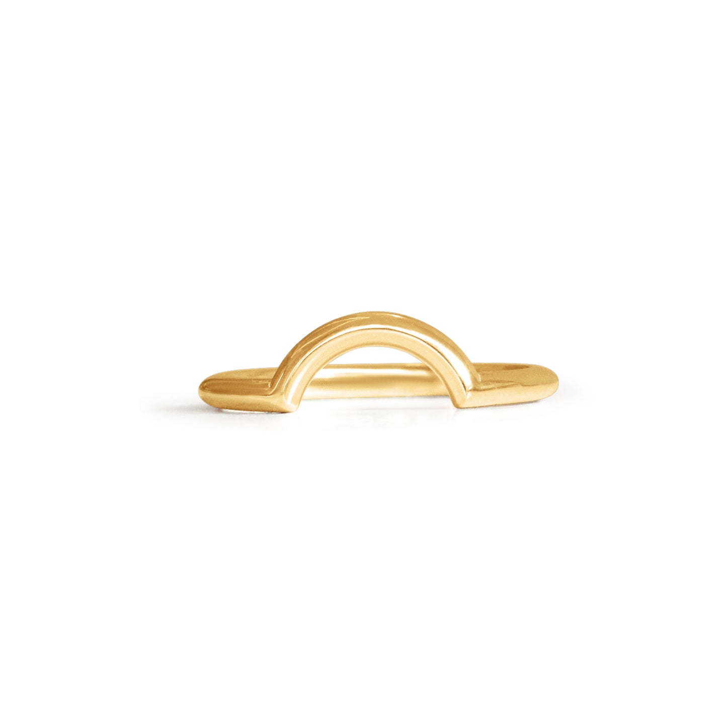 Front view of U Band / Dome in 14k Yellow Gold