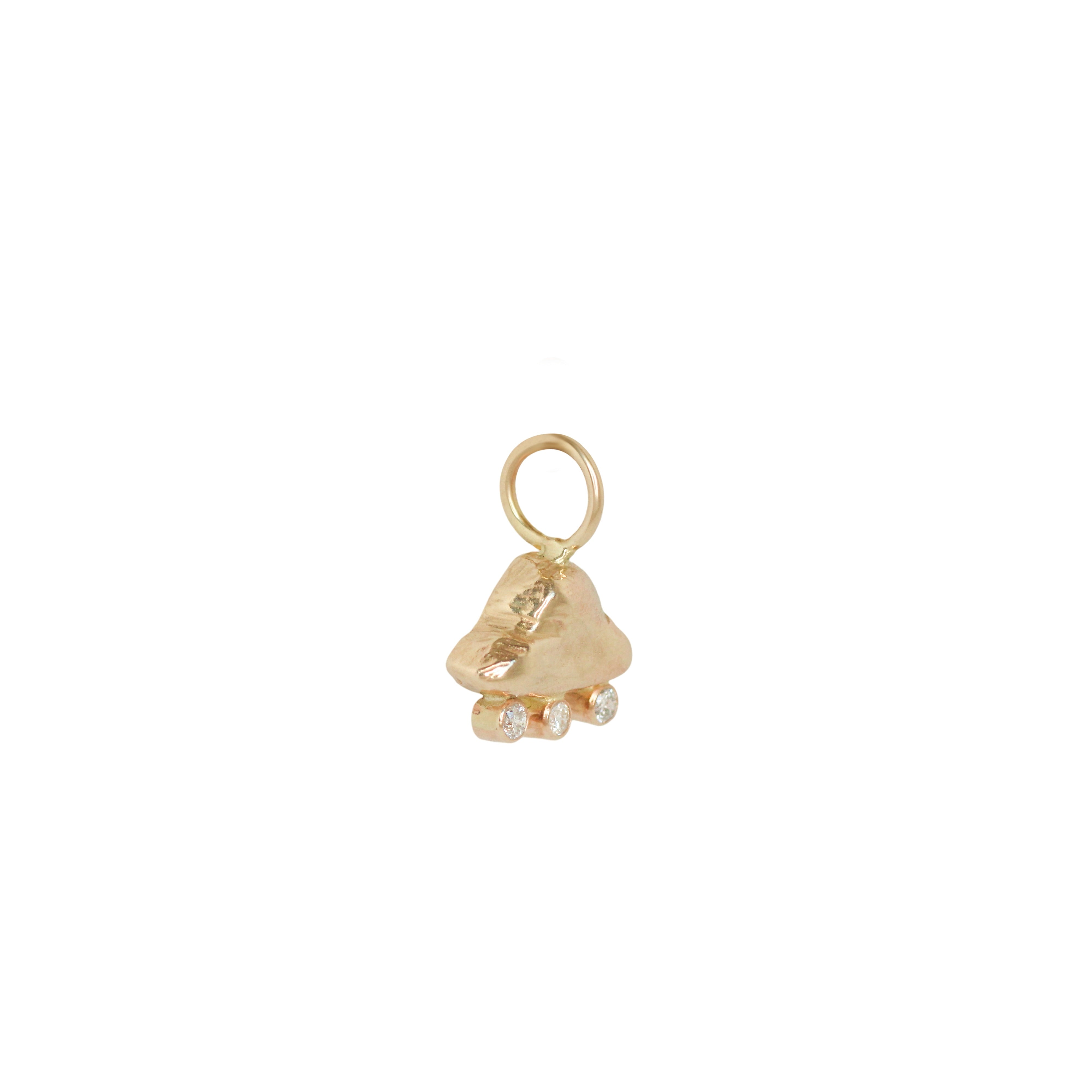Side view of UFO Lights Charm /  Round Natural Diamonds by Oxbow Designs