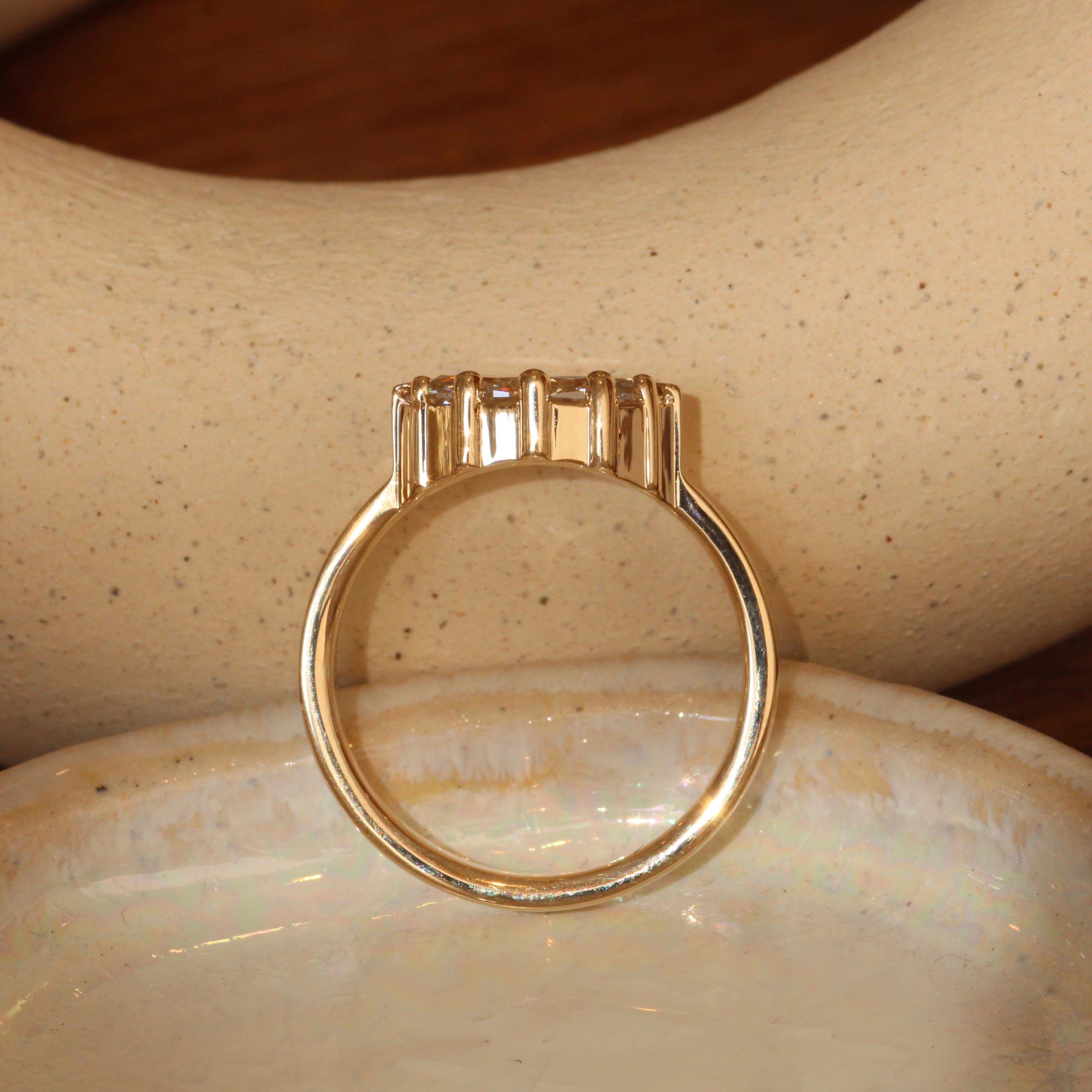 Lifestyle side profile view of Varick Ring Marquise Lab Diamond 1.22ct by Goldpoint Jewelry